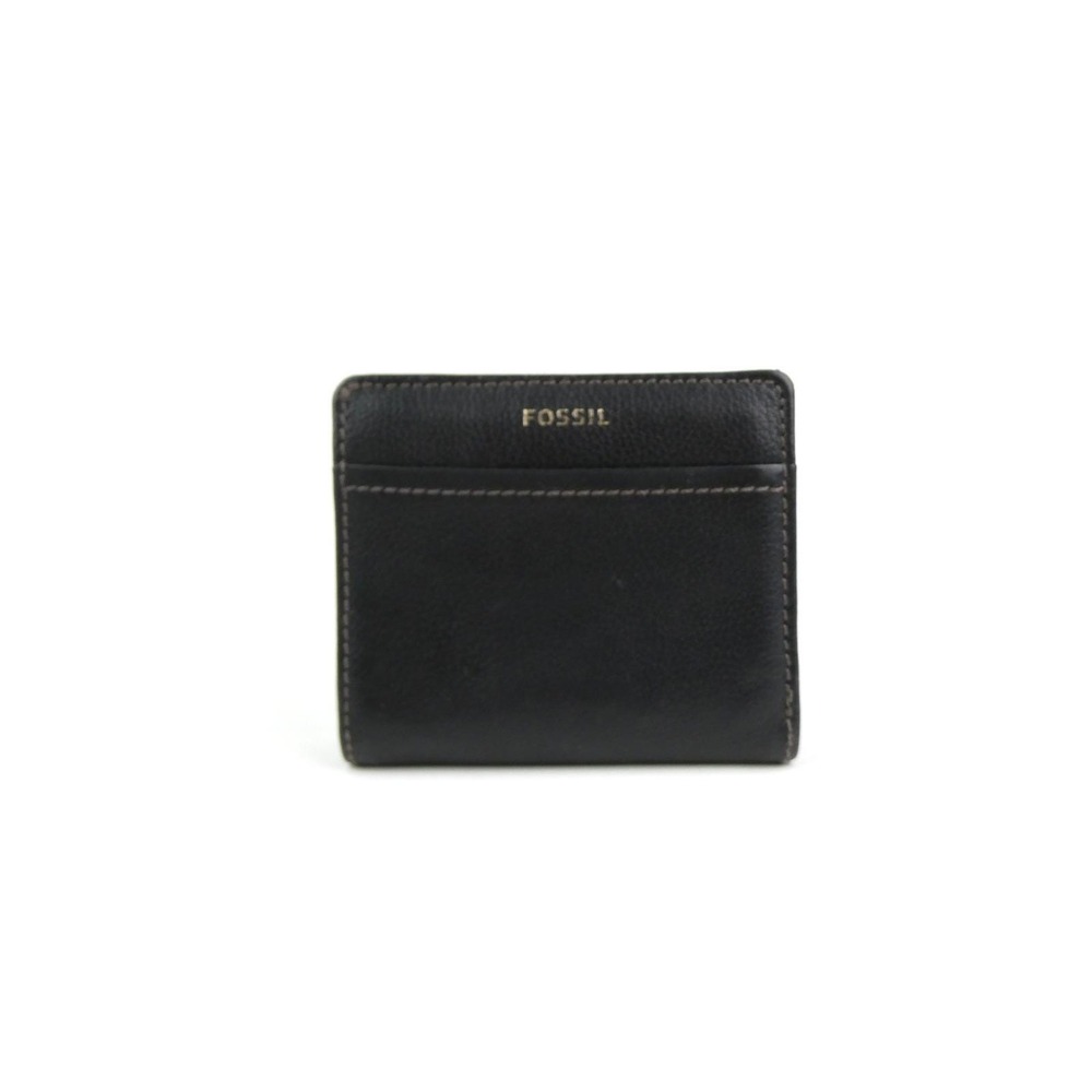 Fossil Black Leather Small Bifold Wallet